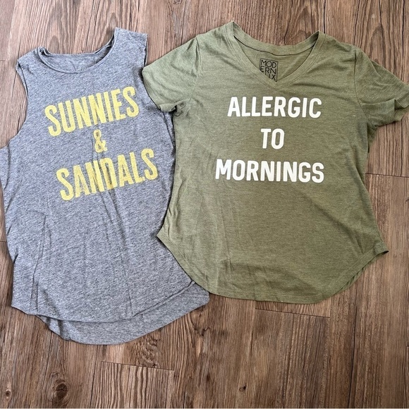 Modern Lux Allergic To Mornings Tee & Grayson Threads Sunnies & Sandals Tank - Picture 2 of 5